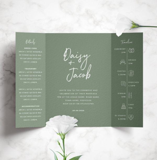 Undangan Penikahan Sederhana Greenery